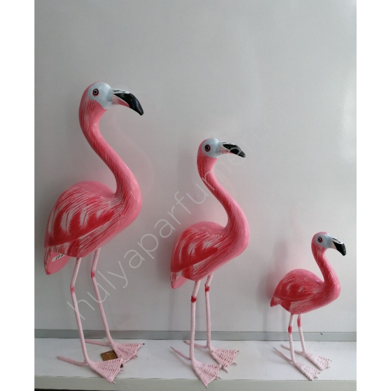 Ahşap 3\'lü Flamingo Aksesuar